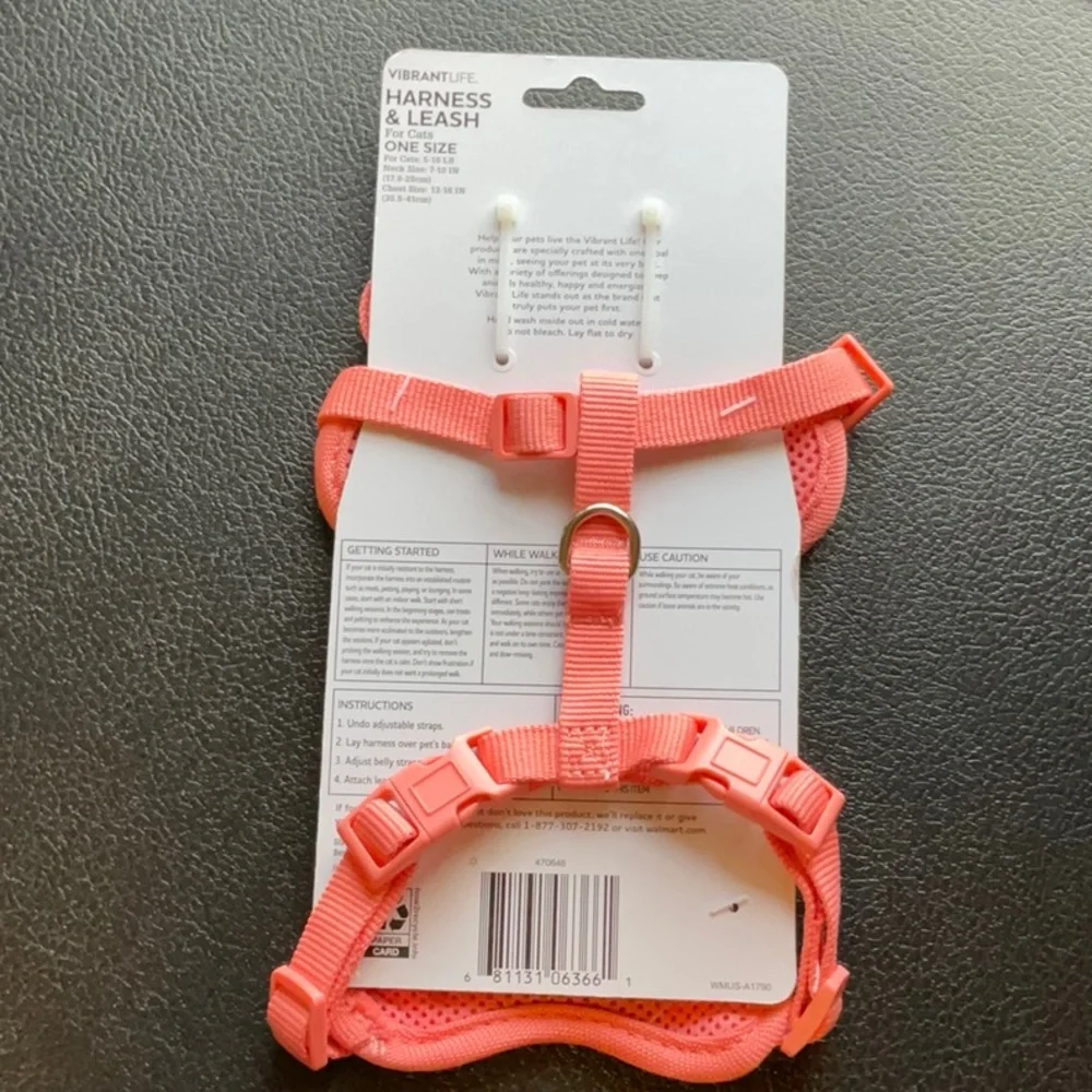 Vibrant Pink Cat Harness & Leash